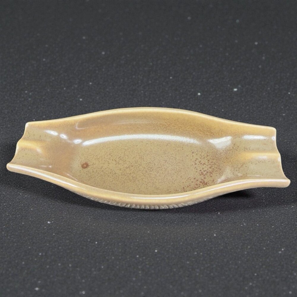Red Wing Pottery Brown Speckled‎ Glaze Ashtray Long Dish Tray USA Marked 4.5inch